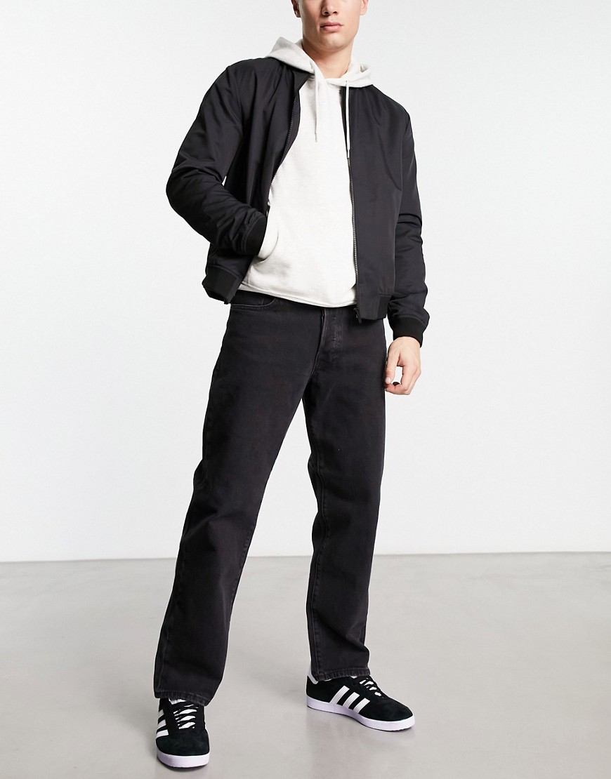 Selected Homme Kobe loose fit jeans in washed black