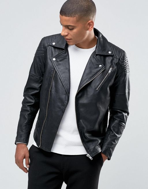 Selected Homme Leather Biker Jacket | ASOS