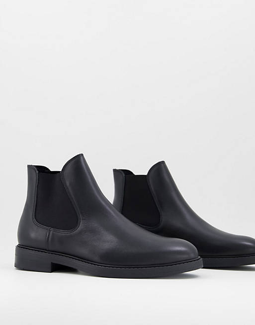 Ellendig Plicht Versterker Selected Homme leather chelsea boots in black | ASOS