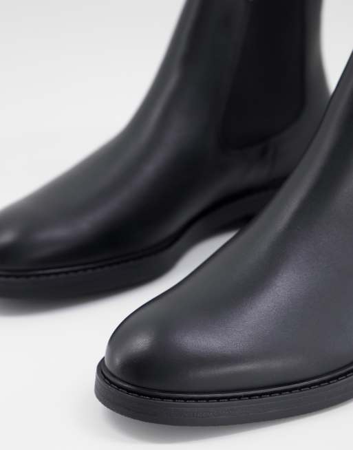 Selected Homme leather chelsea boots in black