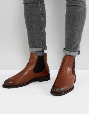 selected homme chelsea boots cognac