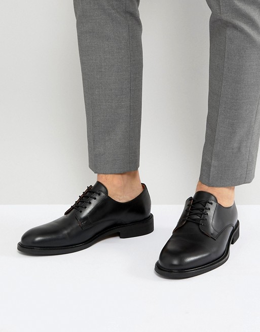 Selected Homme leather derby shoes in black | ASOS