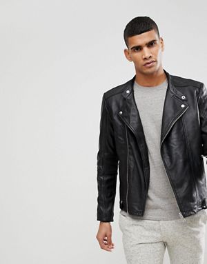 Men's Leather Jackets | Suede & Leather Biker Jackets | ASOS