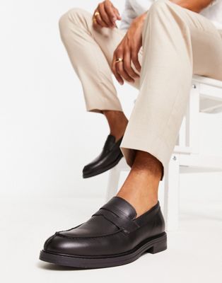 Selected Homme leather loafer in black