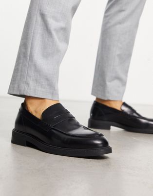 Selected Homme leather loafer in black