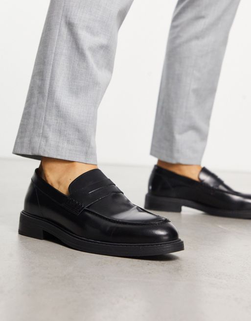 Selected Homme leather loafer in black | ASOS