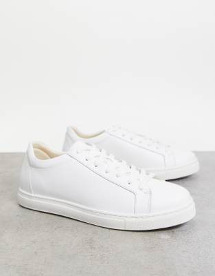 leather sneakers in white