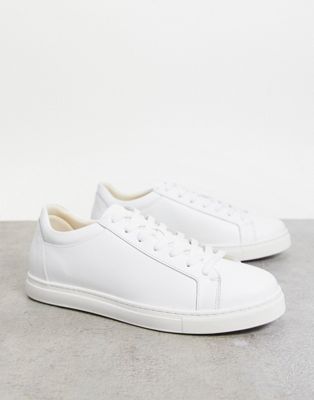 Selected Homme leather sneakers in white - Click1Get2 Sale