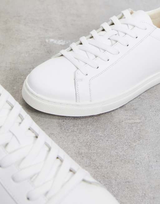 Selected Homme Leather Sneakers in White