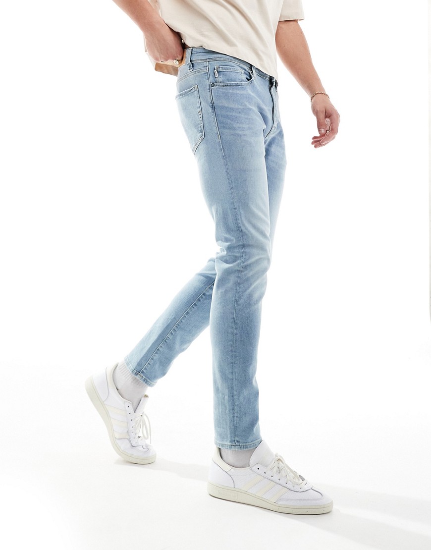 Selected Homme Leon slim fit jeans in light blue