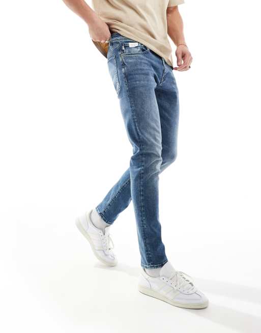 Selected Homme Leon slim fit jeans in medium blue ASOS