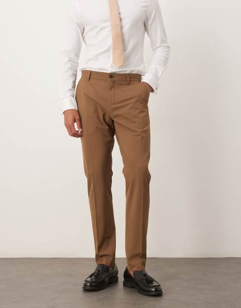 Selected Homme - Liam - Mørk gyldenbrune bukser i slim fit - view 1