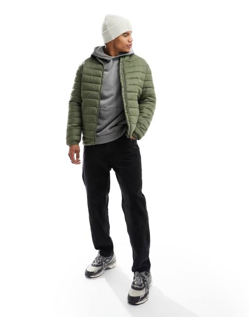 Selected Homme light padded jacket in khaki