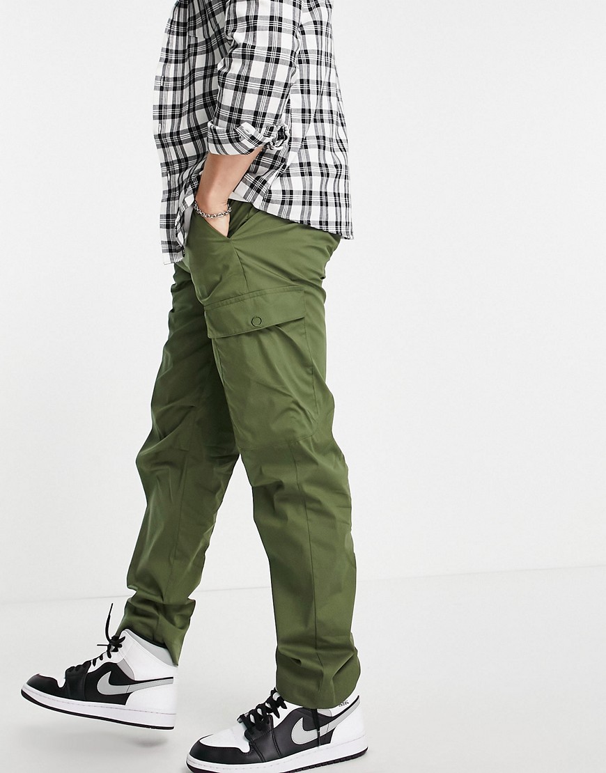 Selected Homme lightweight cargo trouser in khaki-Green