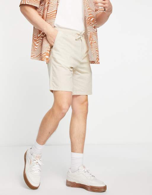 Selected Homme linen mix shorts in beige  , 2 of 4