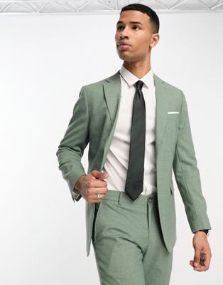 Selected Homme linen mix suit jacket in light green  - ASOS Price Checker