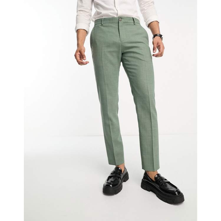 Regular Fit Linen-blend Pants - Light khaki green - Men