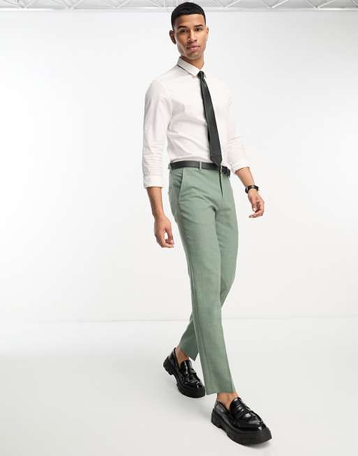 Selected Homme linen mix suit pants in light blue