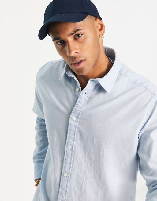 Selected Homme - Linnen overhemd met lange mouwen in blauw