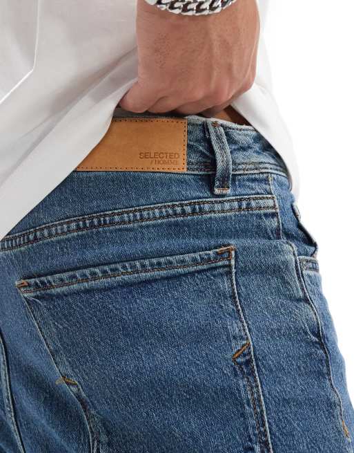 Selected Homme – Locker geschnittene Jeans-Shorts in blauer Waschung, 5 von 5