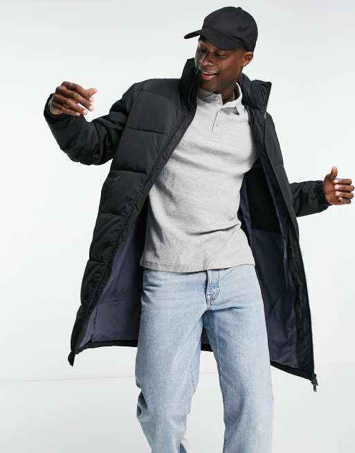 Selected Homme long puffer coat in black | ASOS