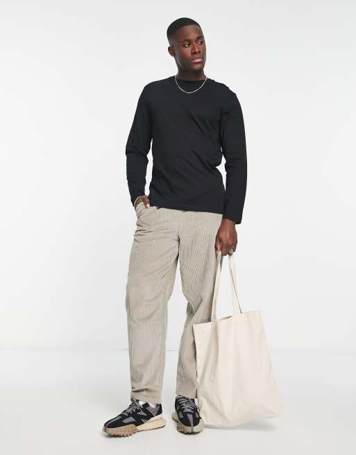 Selected Homme long sleeve t-shirt in black