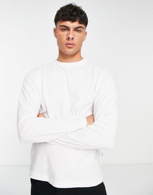 Selected Homme long sleeve t-shirt in white