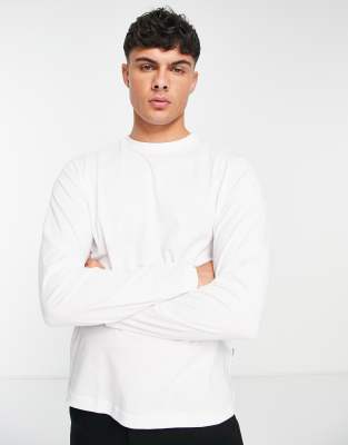 Selected Homme long sleeve t-shirt in white