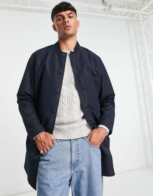 Selected Homme - Longline-frakke i marineblå 