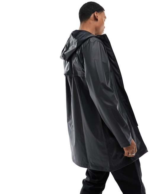 Selected Homme – Longline-Regenjacke in Schwarz mit Kapuze , 4 von 4