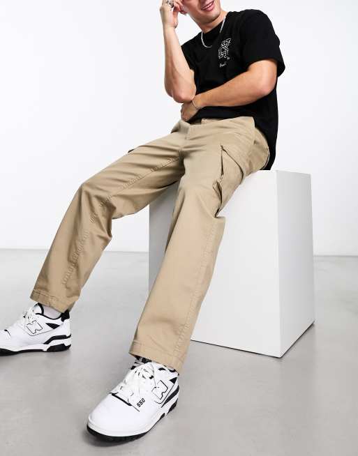 Selected Homme loose fit cargo pants in beige