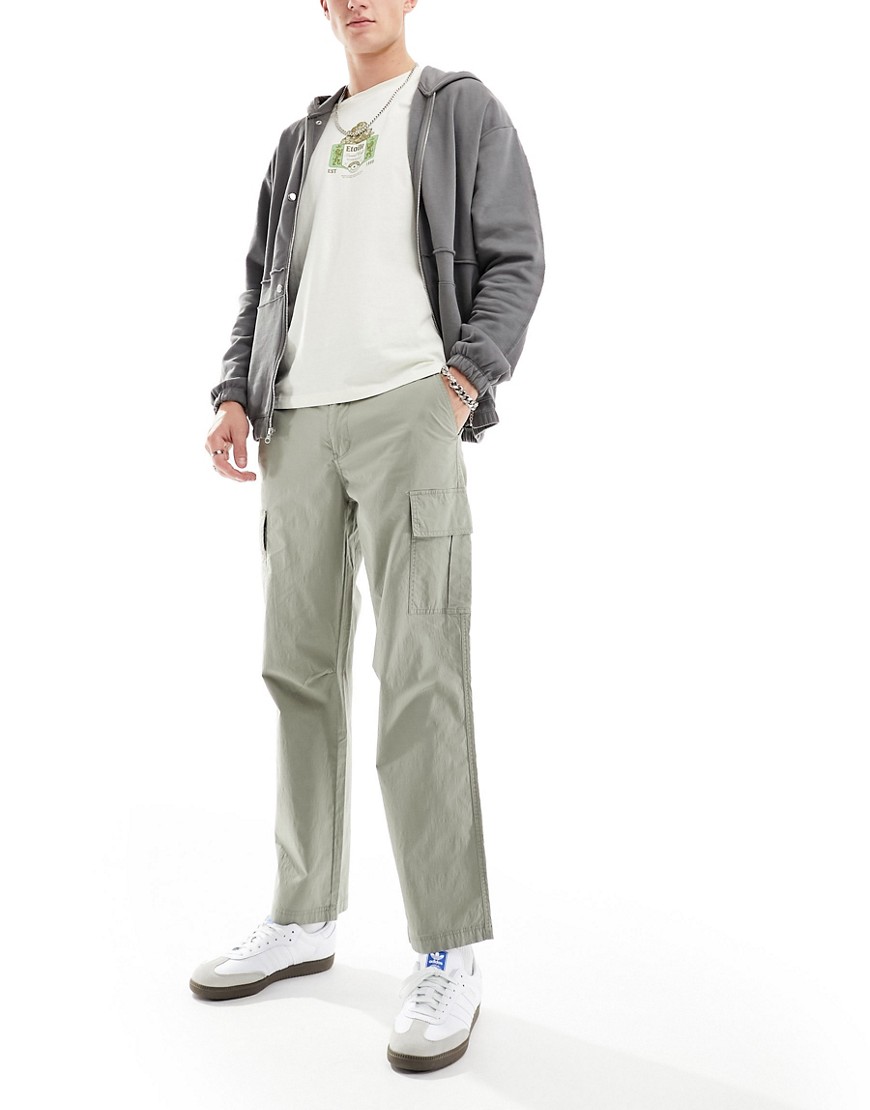 Selected Homme loose fit cargo trouser in khaki-Green