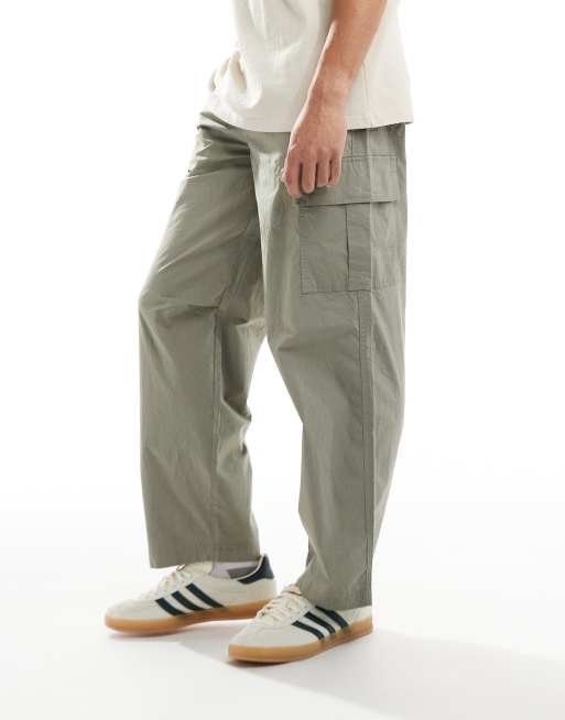 Selected Homme loose fit cargo trouser in khaki 
