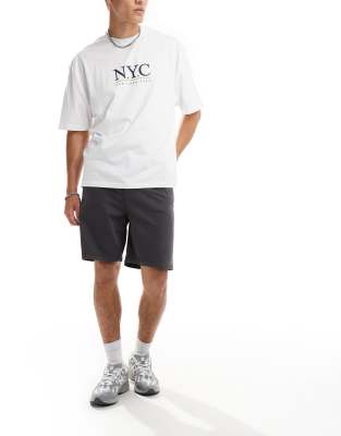 Selected Homme Loose Fit Carpenter Shorts In Dark Gray