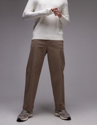 loose fit chino pants in beige-Neutral