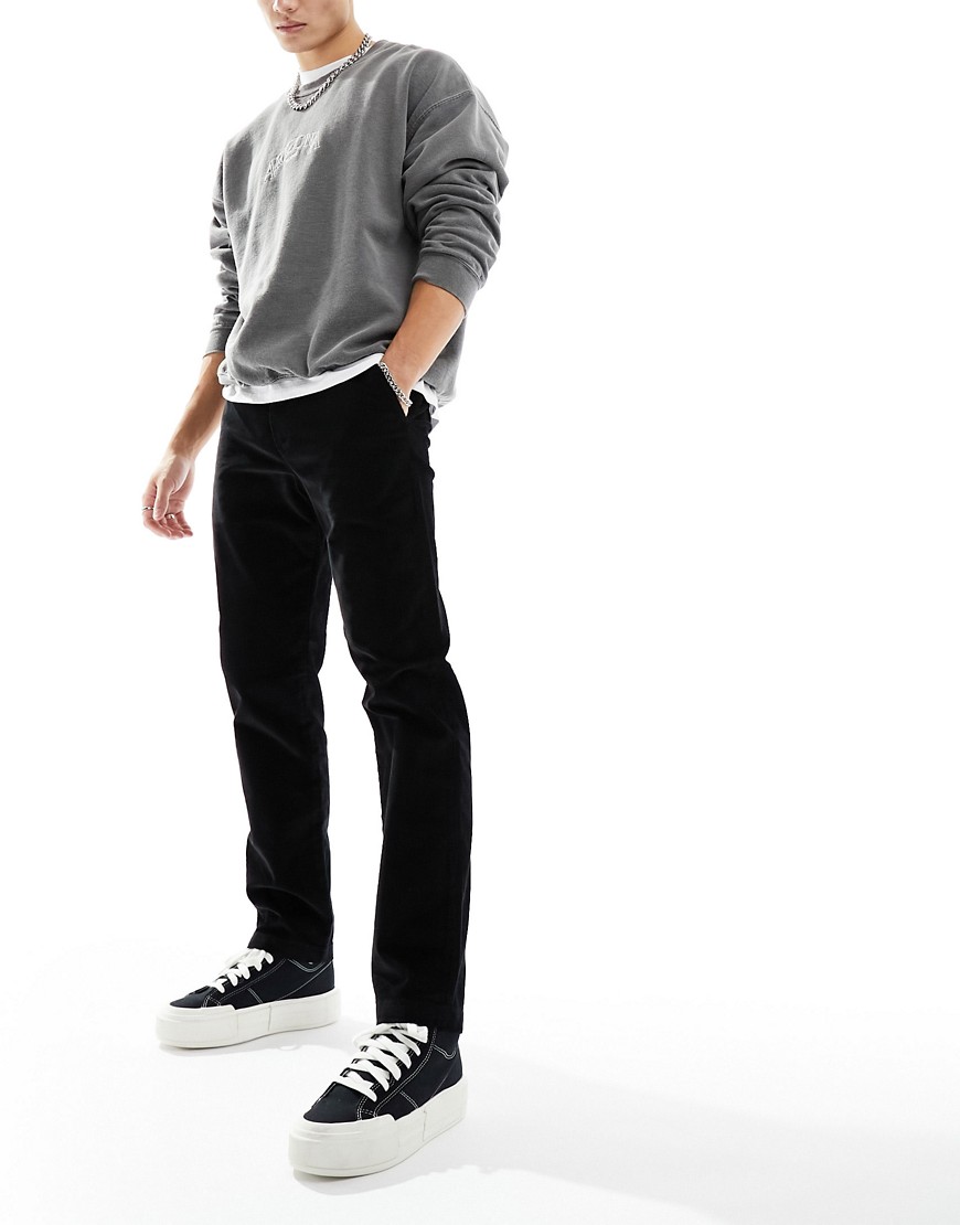 Selected Homme Loose Fit Cord Pants In Black