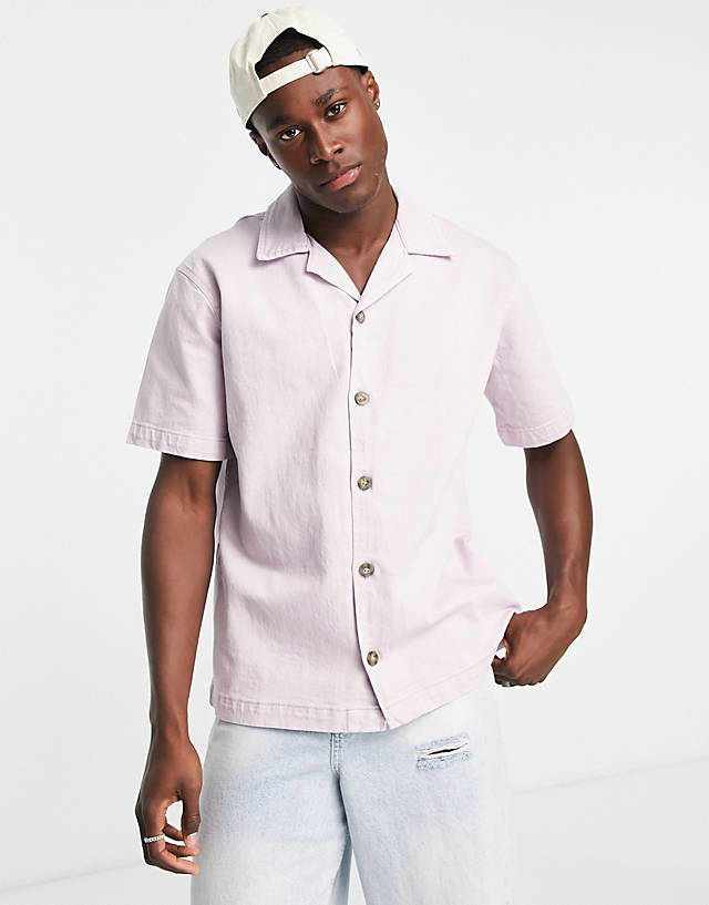 Selected Homme - loose fit denim shirt in lilac