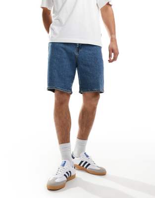 Selected Homme Loose Fit Denim Shorts In Blue Wash