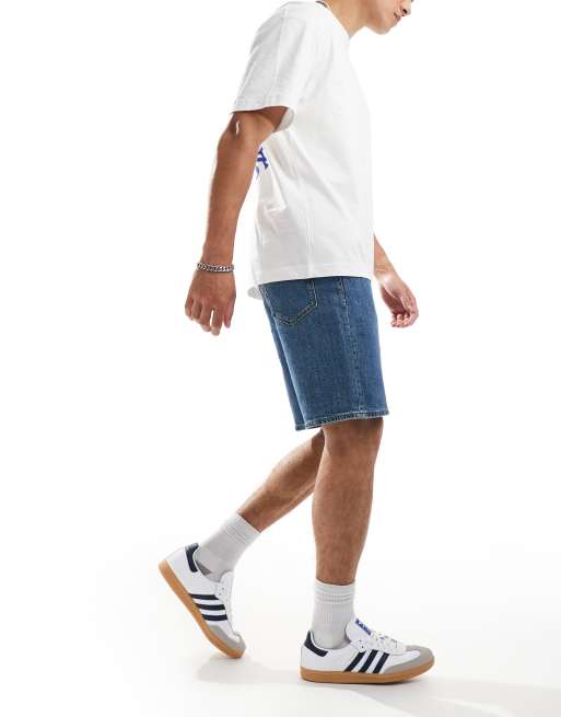 Selected Homme loose fit denim shorts in blue wash, 2 of 5