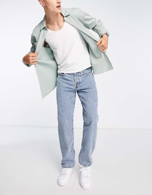 Selected Homme loose fit jeans in vintage light wash ASOS