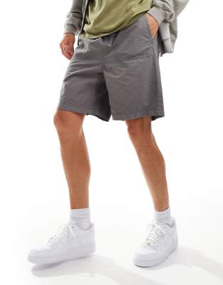 Selected Homme Selected Homme loose fit ripstop shorts in light grey