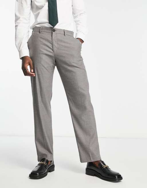 Selected Homme loose fit suit pants in gray melange