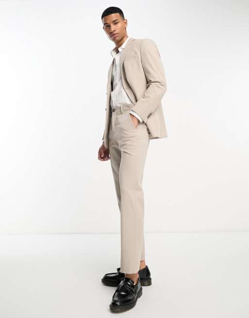 Selected Homme linen mix suit pants in light blue