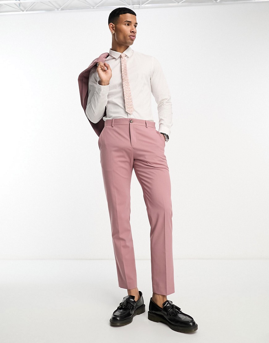 Selected Homme loose fit suit trouser in dusty pink