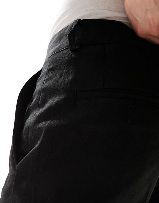Loose Fit 5-pocket twill trousers - Black - Men