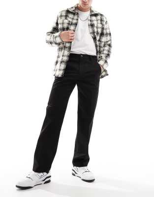 Selected Homme Selected Homme loose fit twill trouser in black