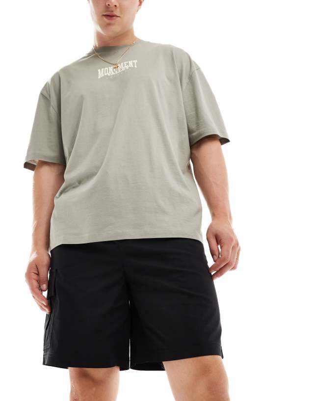 Selected Homme - loose tech cargo short in black