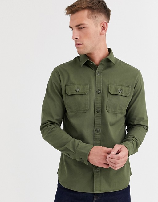 Selected Homme loose twill long sleeve shirt