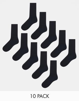 Selected Homme 10 pack ankle socks in black - ASOS Price Checker