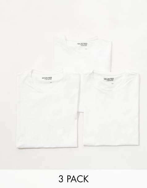 Selected Homme - Lot de 3 t-shirts - Blanc - view 1